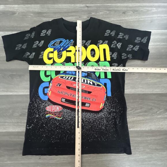 Vintage NASCAR Shirt Mens Large Jeff Gordon AOP Racing DuPont Rainbow 90s USA - Picture 3 of 4